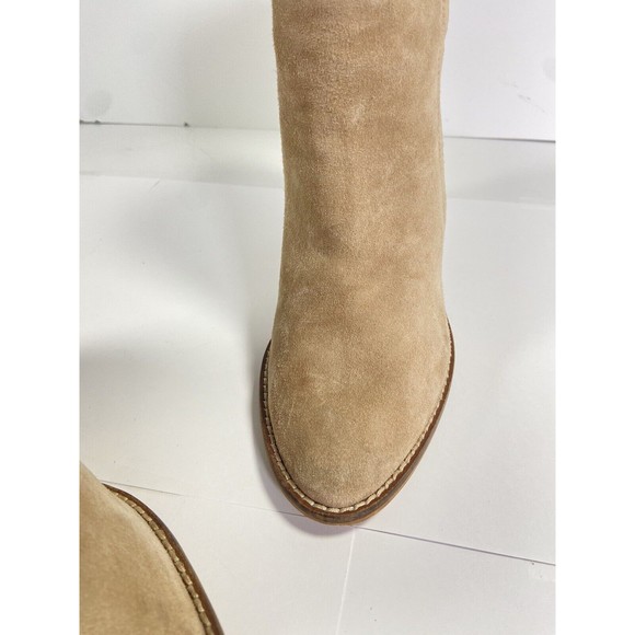 Steve Madden Rumble Bootie Size 9 Perforated Suede back Zip Size Women's Tan - Picture 5 of 11